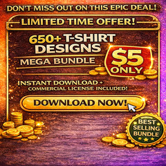 650+ T-Shirt Designs Bundle | Print On Demand Mega Pack | Digital Download