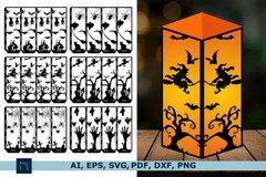3D Lanterns SVG Bundle Laser Cut, Light Box Decor, Digital Download