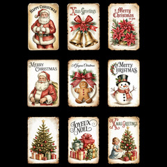 Retro Christmas Quotes Labels Bundle – 20 PNG Designs for Holiday Cards & Crafts