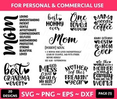 20 Mom svg bundle hand lettered | mothers day svg | mom life svg | mama svg |