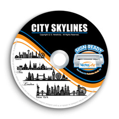 CITY SKYLINES-CITYSCAPE CLIPART-VECTOR CLIP ART-VINYL CUTTER PLOTTER-GRAPHICS CD