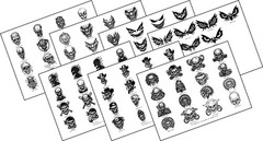 Skull N Cutz 100 High Quality Skull-Style Vectors EPS, SVG, DXF CD-Rom FREE SHIP