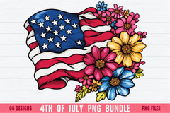 Retro 4th of July USA PNG Bundle Sublimation Designs, Digital Download