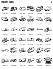 TRUCKS CLIPART-VINYL CUTTER PLOTTER IMAGES-EPS VECTOR CLIP ART CD