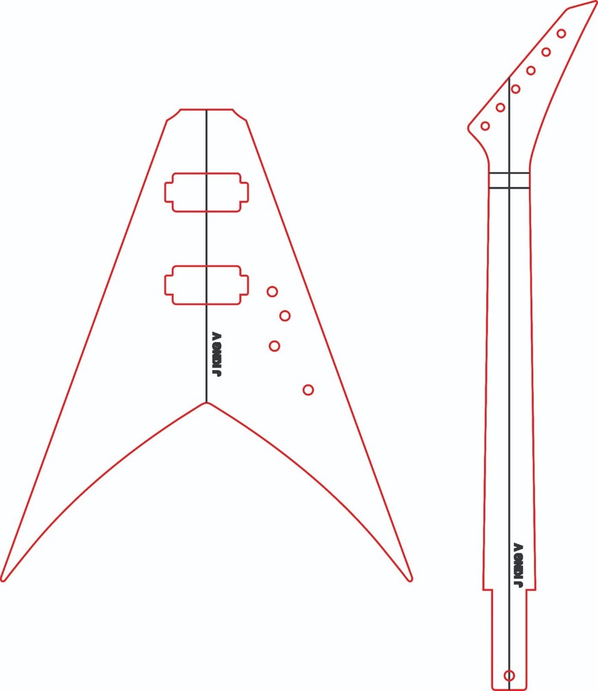 Jackson King V style template files vector DXF CDR PDF pattern CNC laser router