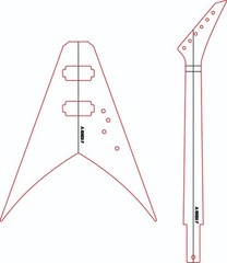 Jackson King V style template files vector DXF CDR PDF pattern CNC laser router