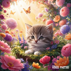 Kitten Digital Image |Download 2 Images Wallpaper Background Desktop Art AI