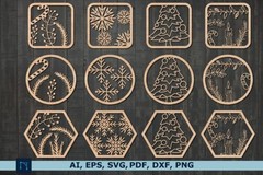 Christmas Wall Decor SVG Bundle, Laser Cut Files, Digital Download
