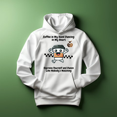 Dancing Coffee Cup PNG – Funny Coffee T-Shirt Design – Coffee in My Hand