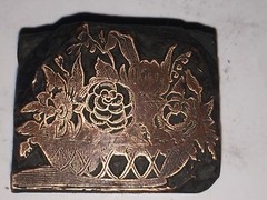 ‘Floral Arrangement’ Copper Printer’s LetterpressType Block~PB49