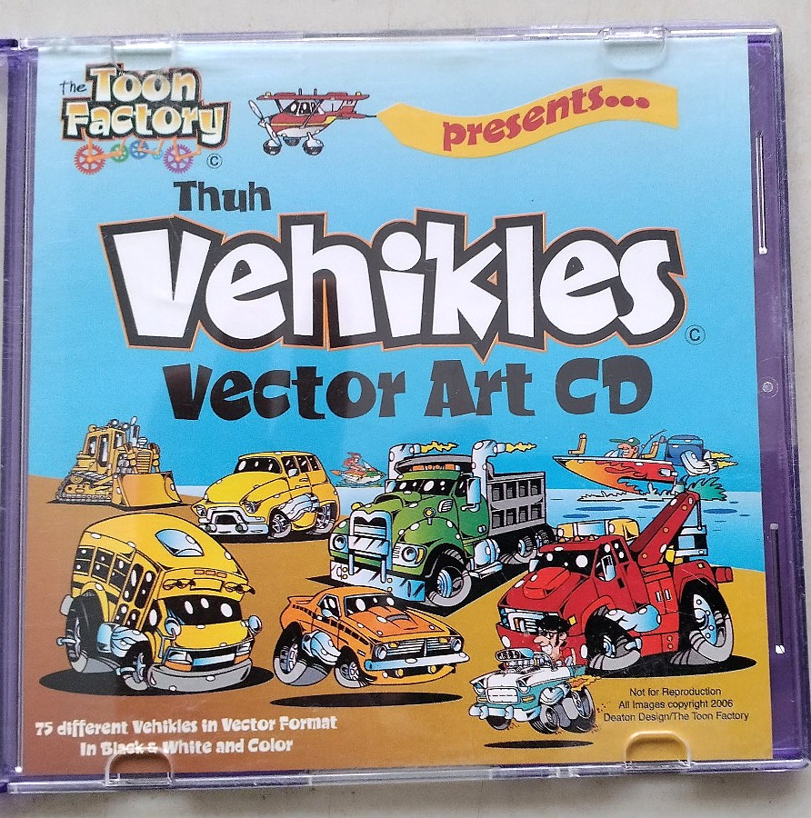 Vehikles Vector Art CD, cars trucks boats, vinyl signs art graphics airbrush etc