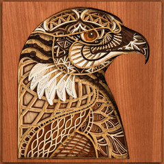 9 Layer Eagle Mandala SVG Laser Cut File | CNC DXF Wall Art Bundle