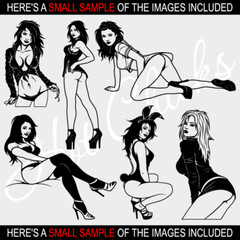 SEXY-HOT GIRLS-WOMEN CLIPART-VECTOR CLIP ART-VINYL CUTTER PLOTTER & GRAPHICS CD