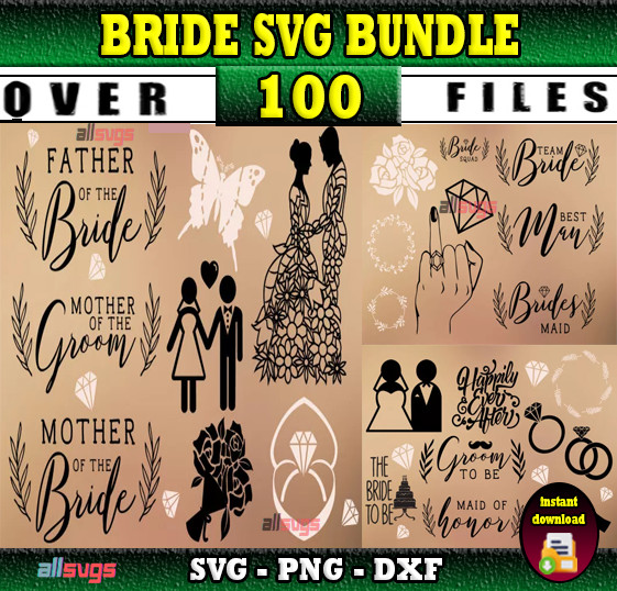 Bride SVG Bundle, SVG Files for Print & Cricut, Silhouette & Laser Cutting