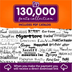 130,000 FONTS COLLECTION (Includes PDF catalog)