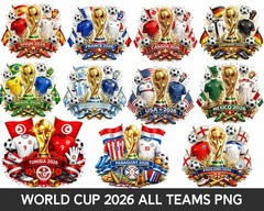 Soccer World Cup 2026 Countries PNG Bundle Football Teams Clipart Designs