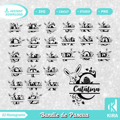 monogramas pascua, bundle design, cricut, png, Silhouette archivos.