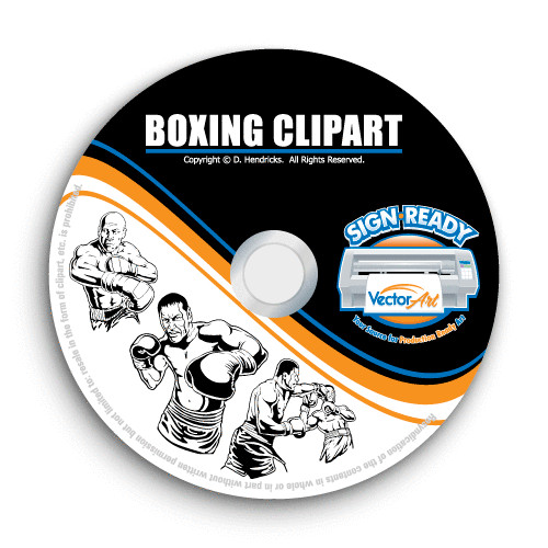 BOXING-BOXER CLIPART -VECTOR CLIP ART-VINYL CUTTER PLOTTER & T-SHIRT GRAPHICS CD