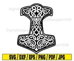 Vector files, laser cutting Hammer Of Thor Design Cdr, Eps, Dxf, Dwg and Svg