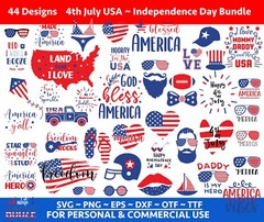 44 designs 4th of July SVG Bundle, patriotic svg, america svg, Fourth July SVG