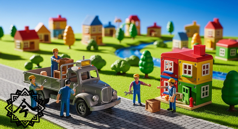 ai art digital download, The toy people who work in Toy Town ,