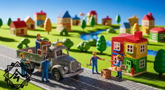 ai art digital download, The toy people who work in Toy Town ,