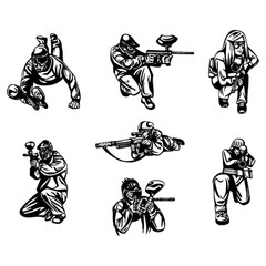 PAINTBALL CLIPART -VECTOR CLIP ART-VINYL CUTTER PLOTTER IMAGES & EPS GRAPHICS CD