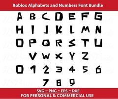 Roblox alphabets and numbers Font SVG, Roblox Font Vector, Roblox Alphabet SVG,