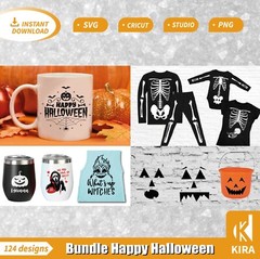 Bundle Halloween Svg, cricut, png, Studio digital diseños de archivos cortes