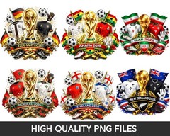 Soccer World Cup 2026 Countries PNG Bundle Football Teams Clipart Designs