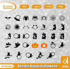 Bundle Halloween Svg, cricut, png, Studio digital diseños de archivos cortes