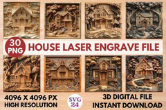 3D Laser Engrave Files Bundle, Engraved Wood Art, Digital Download