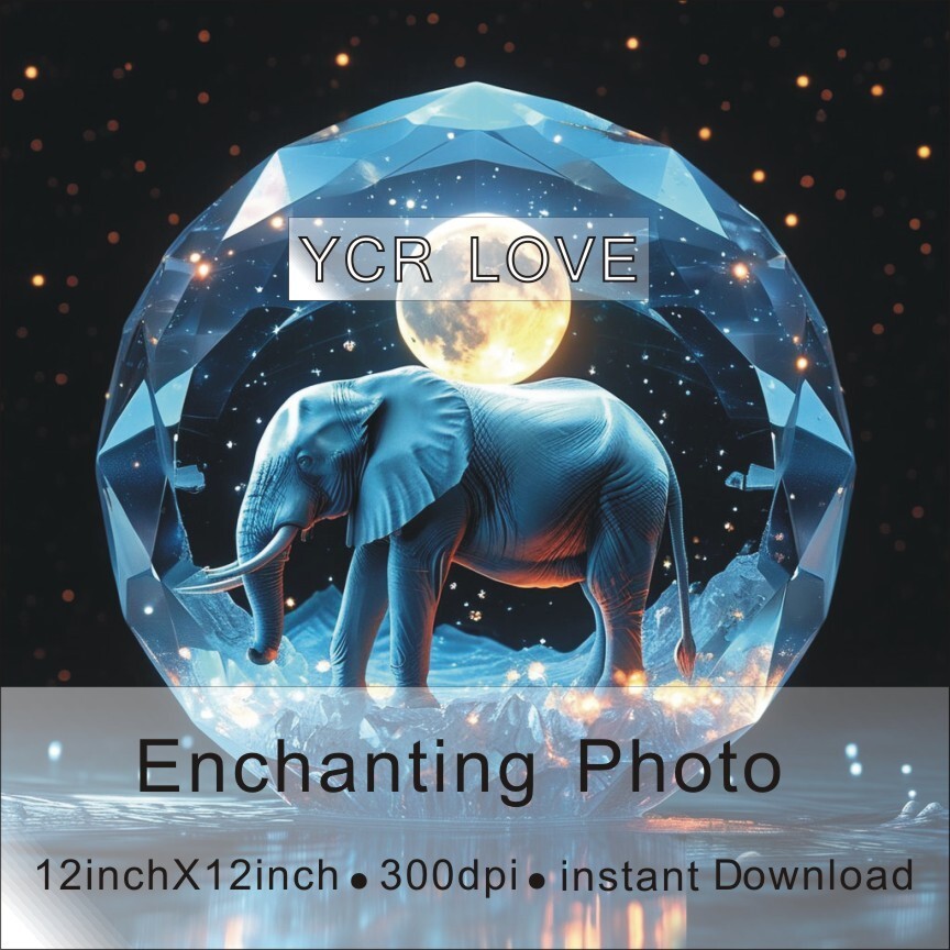 Digital Image Picture Wallpaper Background AI Art Digital Download Elephant