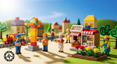 ai art digital download, The toy people who work in Toy Town ,