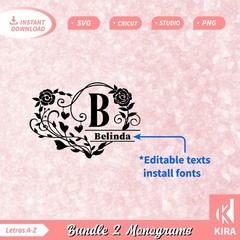2 Monogram Mother’s Day, Svg, cricut, png, Silhouette file digital