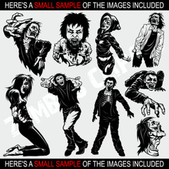ZOMBIES CLIPART-VECTOR CLIP ART-VINYL CUTTER PLOTTER IMAGES &T-SHIRT GRAPHICS CD
