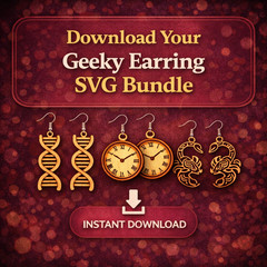 52 Geeky Earring SVG Bundle, Laser Cut Files Cricut Glowforge, Digital Download