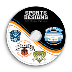 SPORTS DESIGNS CLIPART -VECTOR CLIP ART IMAGES + T-SHIRT GRAPHICS & TEMPLATES CD