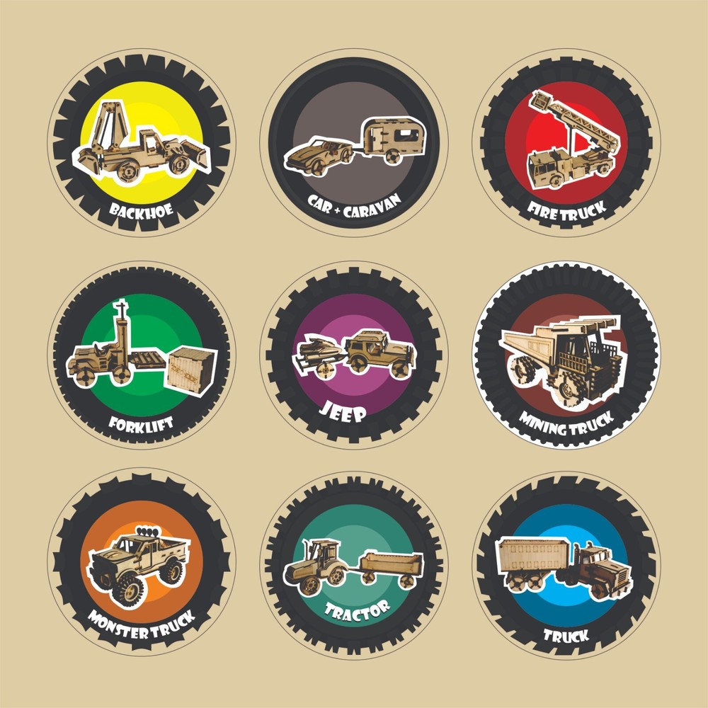 Monster Cars-Laser Cut Vector DXF Ready Files***