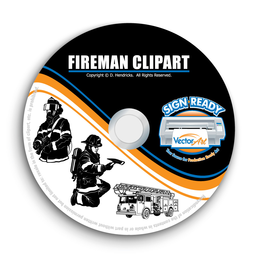 FIREMAN-FIREFIGHTER CLIPART-VECTOR CLIP ART-VINYL CUTTER PLOTTER-EPS GRAPHICS CD