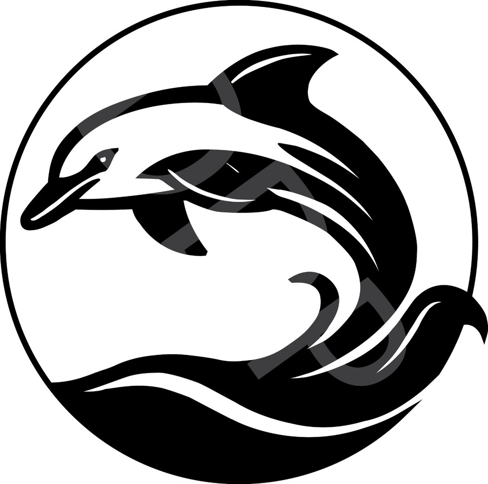 Dolphin SVG Vector Clipart Design Silhouette For Vinyl Decal Sticker