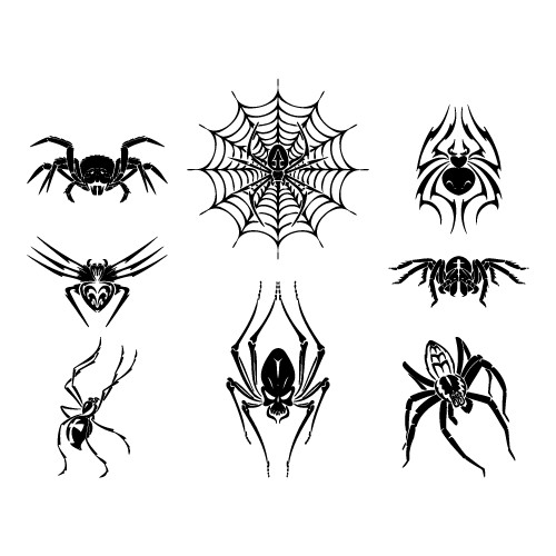 SPIDERS CLIPART-VECTOR CLIP ART-VINYL CUTTER PLOTTER IMAGES &T-SHIRT GRAPHICS CD
