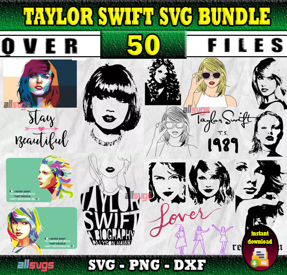 Taylor Swift SVG Bundle, SVG Files for Print & Cricut, Silhouette & Laser Cut