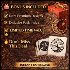 Mystical Laser Cut Files SVG Bundle, 16 Unique Designs, Digital Download