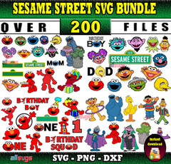 Sesame Street SVG Bundle, SVG Files for Print & Cricut, Silhouette & Laser Cut