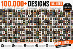 100,000+ Premium T-Shirt Design Bundle PNG SVG AI EPS CDR JPG Digital Download