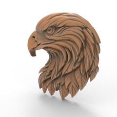 Eagle Head STL File for CNC Router 3D Printer 3D Printable Bird Wall Sculpture