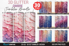 3D Tumbler Wrap Bundle PNG 20oz 30oz Skinny Sublimation , Digital Download