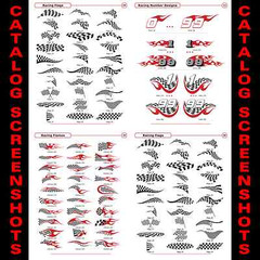 RACING FLAMES CLIPART-VINYL CUTTER PLOTTER IMAGES-EPS VECTOR CLIP ART CD