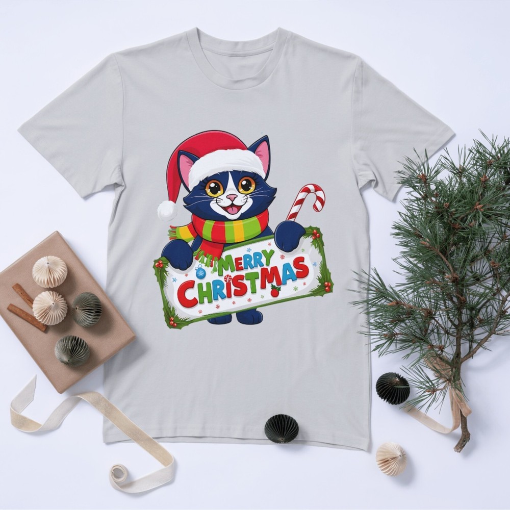 30 Merry Christmas Cat Digital Art Designs Cute Festive Cat Instant Download